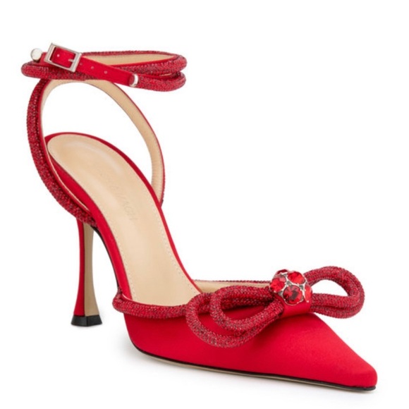 MACH & MACH Double-Bow Crystal-Embellished Pumps - Picture 2 of 14